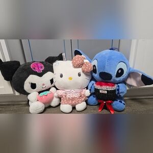 Kuromi, Hello K. Or Stitch Plush W/Blanket
